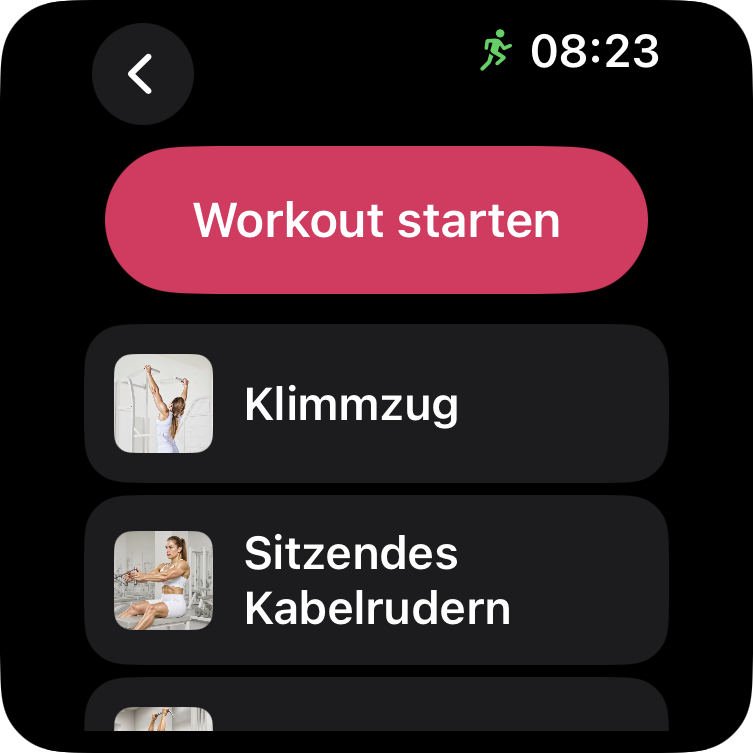Ein Training prüfen und auf der Apple Watch starten