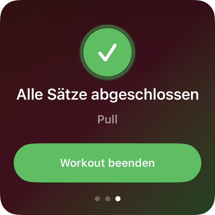 Training auf dem Abschlussbildschirm der Apple Watch beenden
