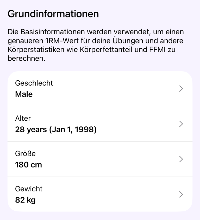 Bereich „Grundlegende Informationen“