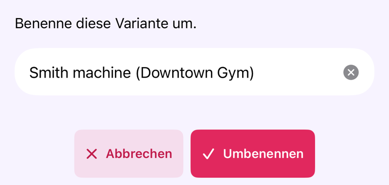 Eine Variante umbenennen
