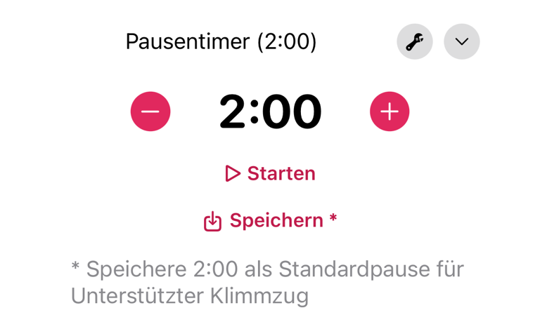 Die aktuelle Dauer als übungsspezifische Pausenzeit speichern