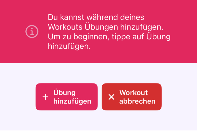 Eine Übung zu einem leeren Workout hinzufügen