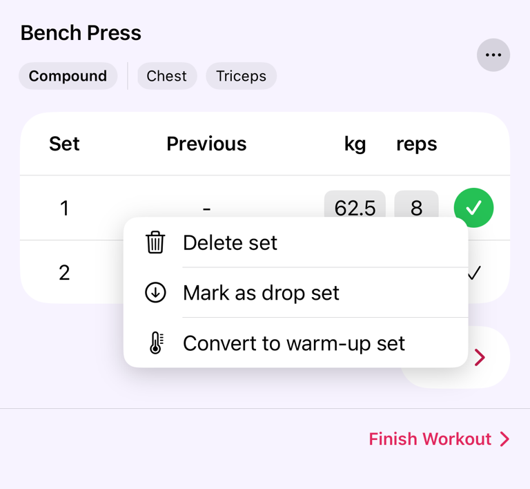 Set context menu
