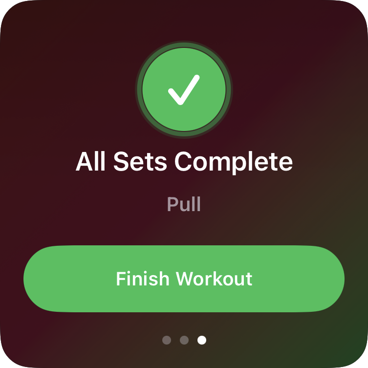 Finish Workout on the Apple Watch completion screen