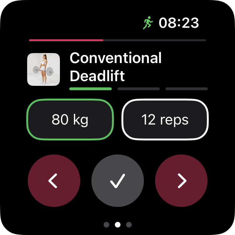 Apple Watch workout screen