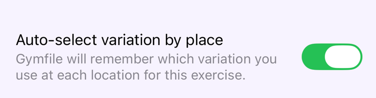 Auto-select variation by place