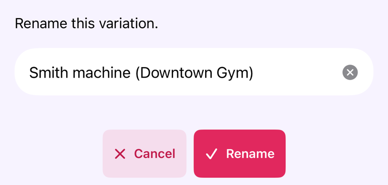 Rename a variation
