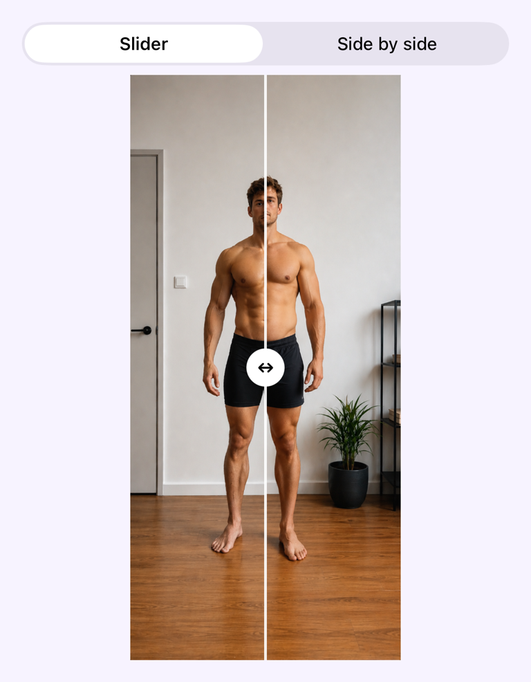 Compare an earlier and current progress photo