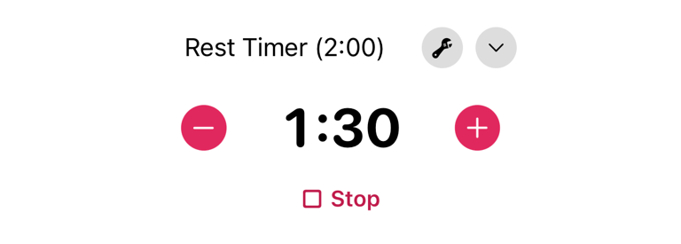 Active rest timer card during a workout