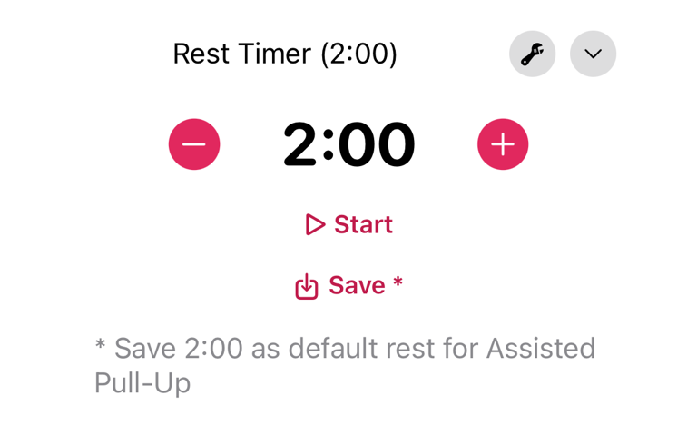 Save the current duration as the exercise-specific rest time