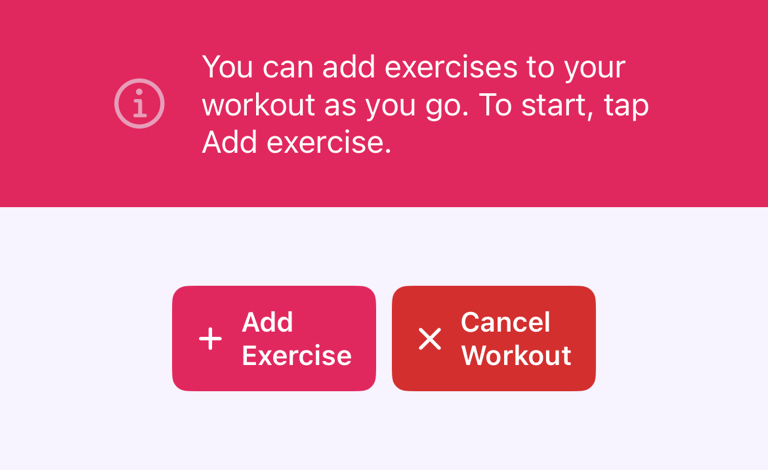 Add an exercise to an empty workout