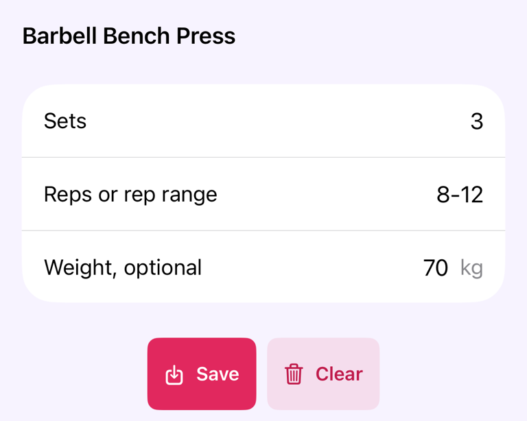 Starting values for a routine exercise
