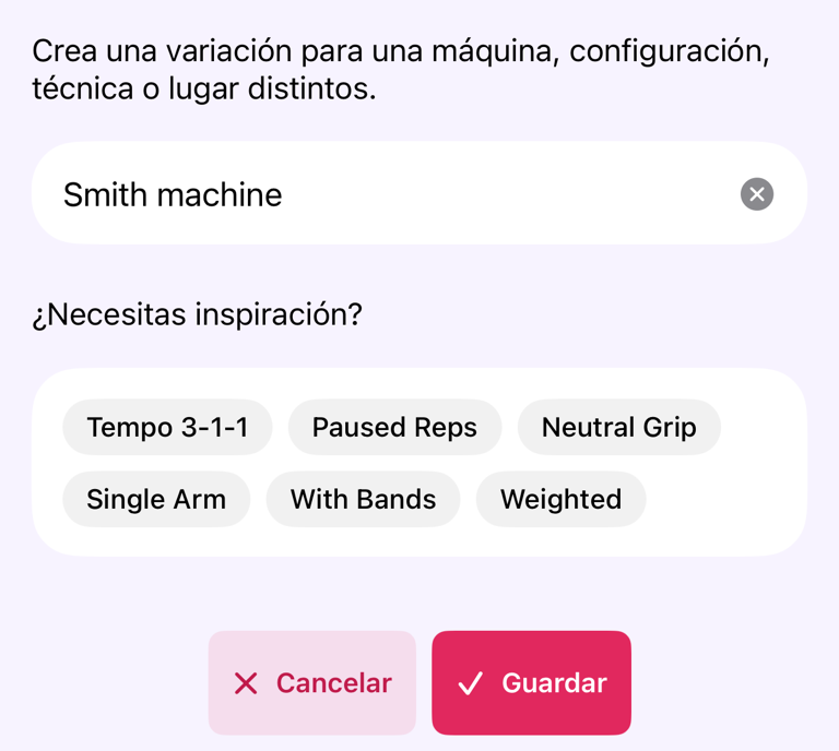 Añadir una variación