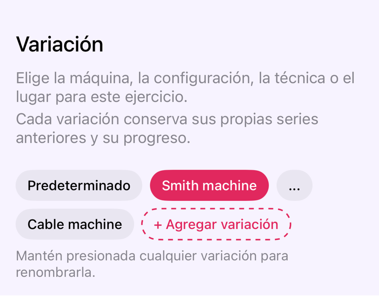 Elegir una variación de ejercicio