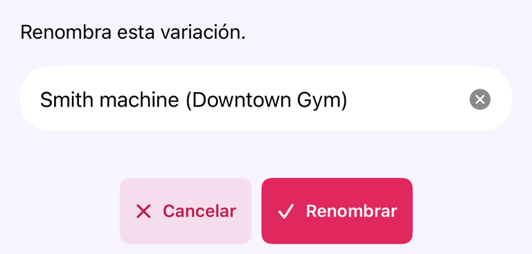 Cambiar el nombre de una variación