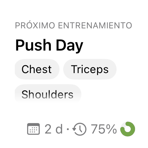 Widget de detalles del entrenamiento
