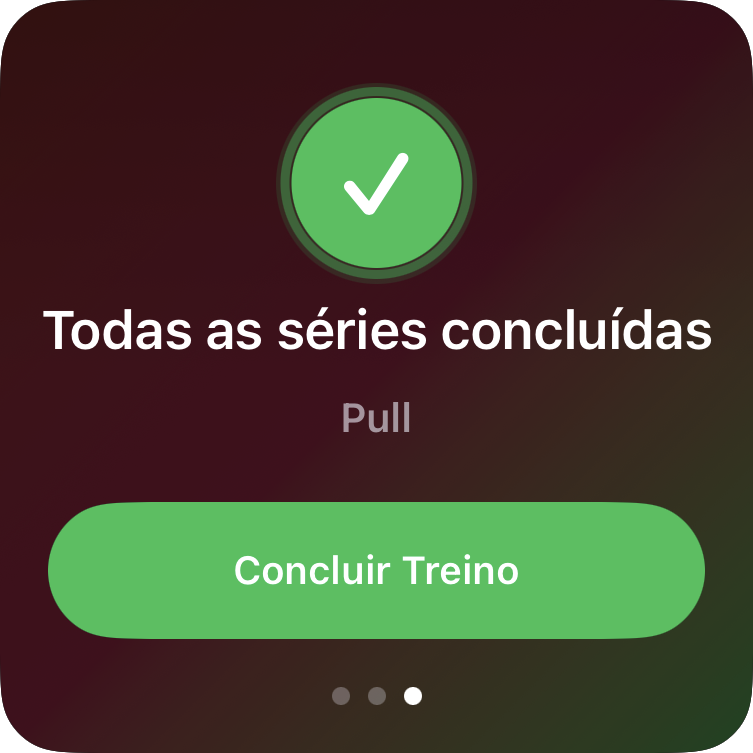 Finalize o treino na tela de conclusão do Apple Watch