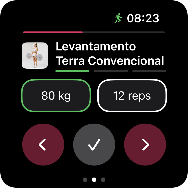 Tela de treino do Apple Watch
