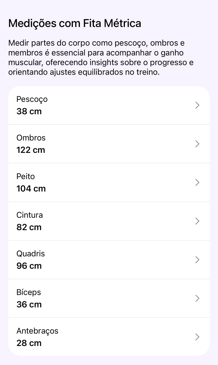 Seção Medidas com fita métrica