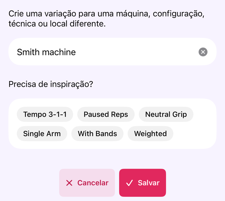 Adicionar uma variação