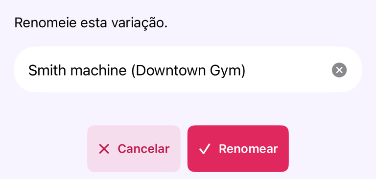 Renomear uma variação
